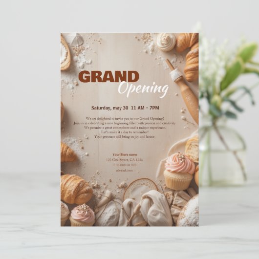 Custom Bakery Grand Opening Einladung (Stehend Vorderseite)