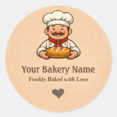 Custom Bakery logo Sticker - Chef Bread Logo (Vorderseite)