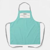 Custom Bakery Name Aqua Blue + Grau Koch oder Pers Schürze (Vorderseite)