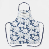 Custom Bakery Name Blue Lotus Print Koch oder Mita Schürze (Vorderseite)