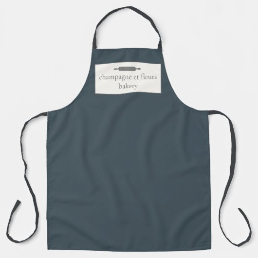 Custom Bakery Name Deep Midnight Blue Koch + Mitar Schürze (Vorderseite)