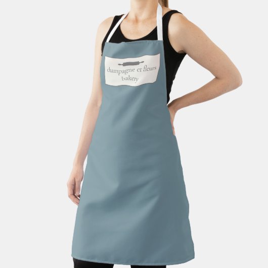 Custom Bakery Name Stone Blue Koch oder Mitarbeite Schürze (InSitu)