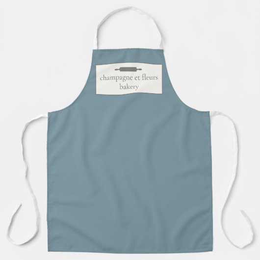 Custom Bakery Name Stone Blue Koch oder Mitarbeite Schürze (Vorderseite)