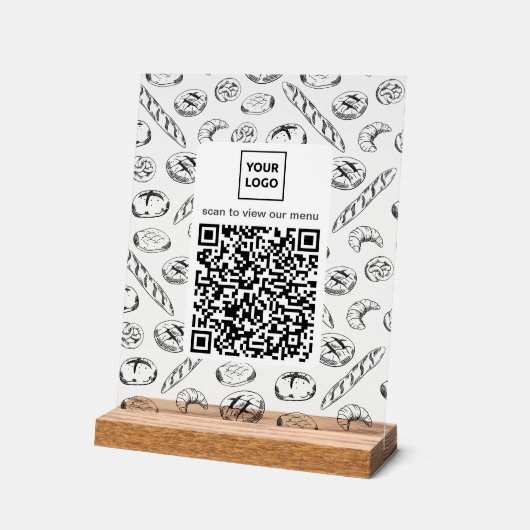 Custom Bakery Pattern QR Code Table Sign Acrylschild (Winkel)