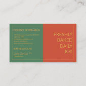 Custom Bakery Terracotta, Green, Mustard Yellow Visitenkarte (Rückseite)