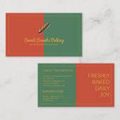 Custom Bakery Terracotta, Green, Mustard Yellow Visitenkarte (Vorne/Hinten)