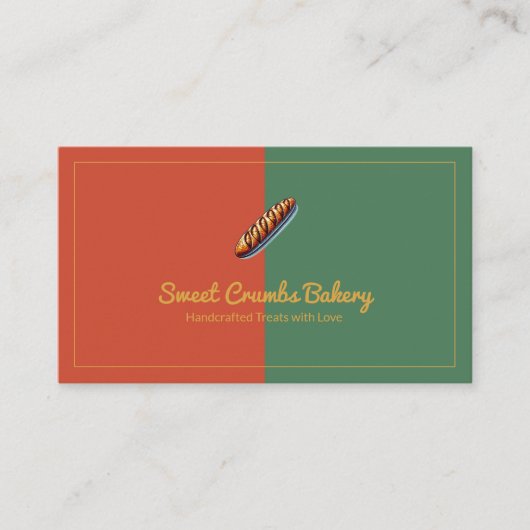 Custom Bakery Terracotta, Green, Mustard Yellow Visitenkarte (Vorderseite)
