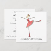 Custom Ballerina Birthday Invitation (Vorne/Hinten)