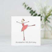 Custom Ballerina Birthday Invitation (Stehend Vorderseite)
