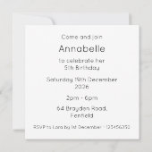 Custom Ballerina Birthday Invitation (Rückseite)