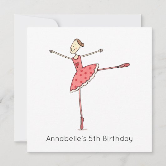 Custom Ballerina Birthday Invitation (Vorderseite)