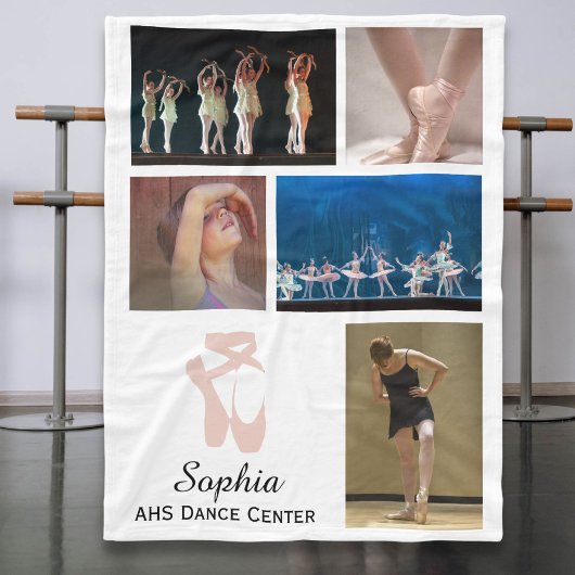 Custom Ballet 5 Foto Collage Dancer Name Fleecedecke