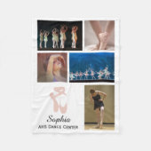 Custom Ballet 5 Foto Collage Dancer Name Fleecedecke (Vorderseite)