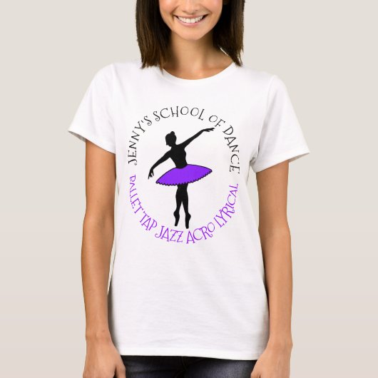 Custom Ballet Dancer Tanz Studio Lehrer T-Shirt (Vorderseite)