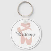 Custom Ballet Slipper Ballerina Dance Center Name Schlüsselanhänger (Vorderseite)