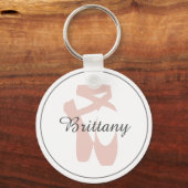 Custom Ballet Slipper Ballerina Dance Center Name Schlüsselanhänger (Vorderseite)