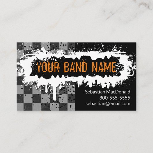 Custom Band Biz Card Punk Rock Music Musiker Visitenkarte (Vorderseite)