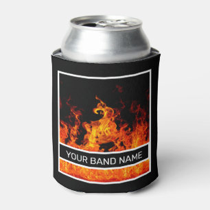 Custom Band Merch Flames Rock and Roll Metal Music Dosenkühler