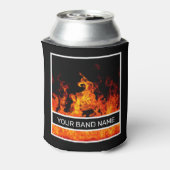 Custom Band Merch Flames Rock and Roll Metal Music Dosenkühler (Kanne Rückseite)