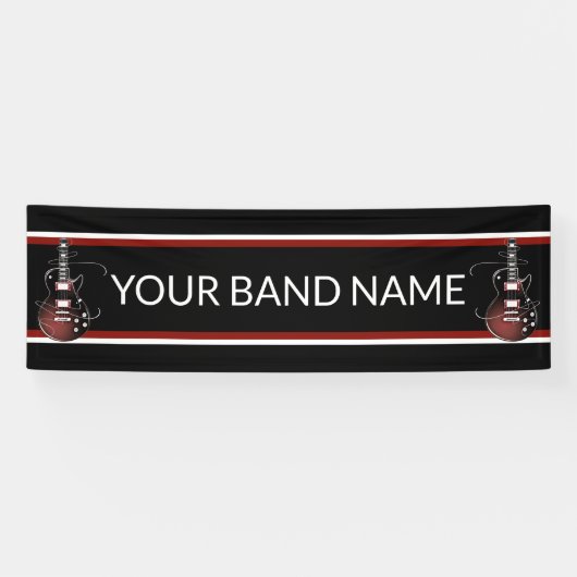 Custom Band Merch Guitar Rock Music Festival Gig Banner (Horizontal)