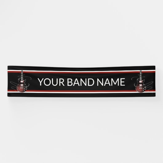 Custom Band Merch Guitar Rock Music Festival Gig Banner (Horizontal)