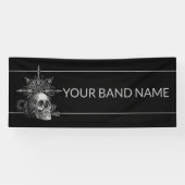 Custom Band Merch Rock Show Skull Metal Music Gig Banner (Horizontal)