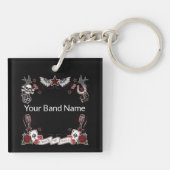 Custom Band Merch Rockabilly Rock & Roll Music Key Schlüsselanhänger (Rückseite)