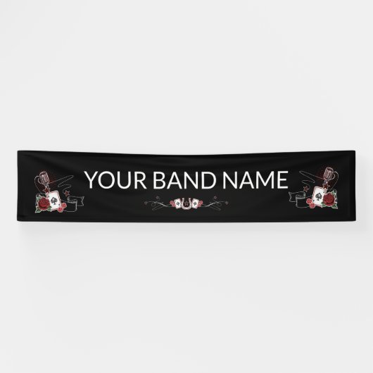 Custom Band Merch Rockabilly Tattoo Vinyl Banner (Horizontal)