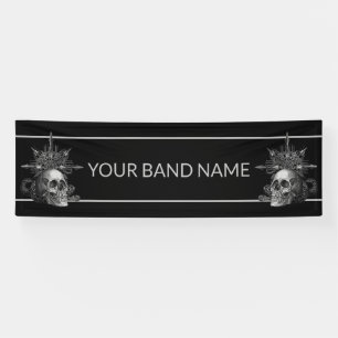 Custom Band Merch Skull Rock Metal Music Konzert Banner