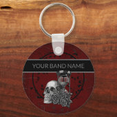 Custom Band Merch Skull Rose Rock Gothic Music Schlüsselanhänger (Vorderseite)