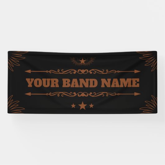 Custom Band Merge Country Western Music Rock Gig Banner (Horizontal)
