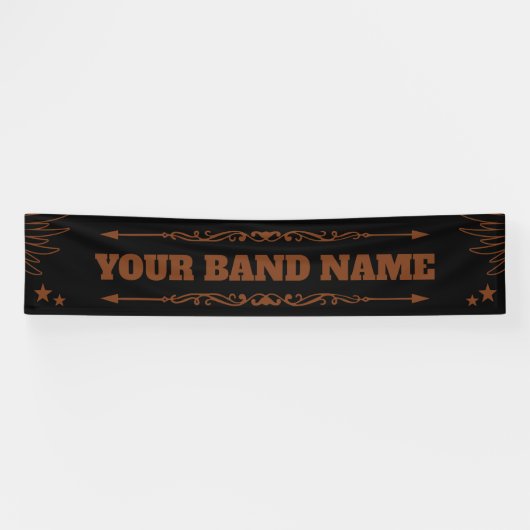 Custom Band Merge Country Western Rock Music Gig Banner (Horizontal)
