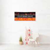 Custom Band Merge Flames Rock & Roll Music Gig Banner (Insitu)