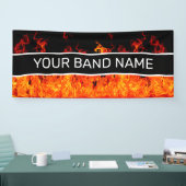 Custom Band Merge Flames Rock & Roll Music Gig Banner (Messe)