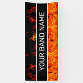 Custom Band Merge Flames Rock & Roll Music Gig Banner (Vertikal)