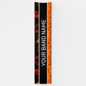 Custom Band Merge Flames Rock & Roll Show Gig Banner (Vertikal)