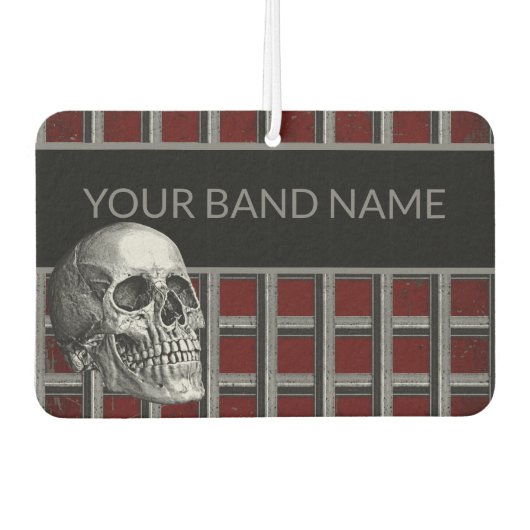 Custom Band Merge Rocker Skull Rock & Roll Music Autolufterfrischer (Vorderseite)