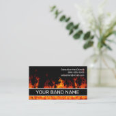 Custom Band Name Flames Rock & Roll Musician Music Visitenkarte (Stehend Vorderseite)