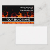 Custom Band Name Flames Rock & Roll Musician Music Visitenkarte (Vorne/Hinten)