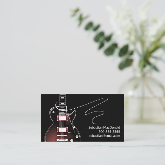 Custom Band Name Rock & Roll Gitarre Musician Musi Visitenkarte (Stehend Vorderseite)