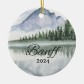 Custom Banff Watercolor Keramik Ornament (Vorne)