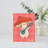 Custom Banjo Pilz Toadstol 3D Formen Postkarte (Stehend Vorderseite)