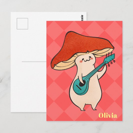 Custom Banjo Pilz Toadstol 3D Formen Postkarte (Vorne/Hinten)