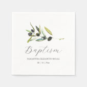 Custom Baptism Napkins Simple Olive Branch Serviette (Vorderseite)