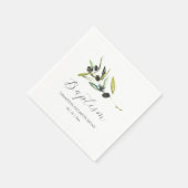 Custom Baptism Napkins Simple Olive Branch Serviette (Ecke)