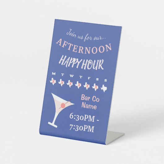 Custom Bar Happy Hour Sockelschild (Vorderseite)