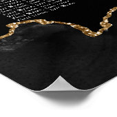 Custom Bar Mitzvah Black Gold Agate Seekarte Poster (Ecke)