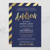 CUSTOM Bar Mitzvah Einladung für Andrew Marine + G (Vorne/Hinten)