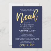 CUSTOM Bar Mitzvah Einladung für Noah Marine + Gol (Vorderseite)