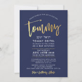 CUSTOM Bar Mitzvah Einladung für Tommy Marine + Go (Vorderseite)